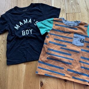 Rags to Raches Toddler Boy Striped Pocket Tshirt Bundle 2T Black Mama’s Boy